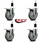 Service Caster 5'' Gray Poly Swivel 1-3/8'' Expanding Stem Caster Set Total Lock Brake, 4PK SCC-EXTTL20S514-PPUB-138-4 - alternate 4